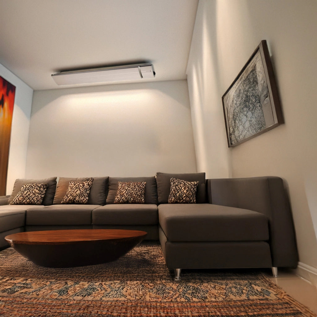 Sined Calore Bianco 1500 Riscaldatore a Infrarossi In Ceramica Da 1500w Bianco Nessuna Emissione Di Luce Elemento Riscaldante In Lega Di Alluminio Estruso Rivestimento Ceramico Telecomando Ip65