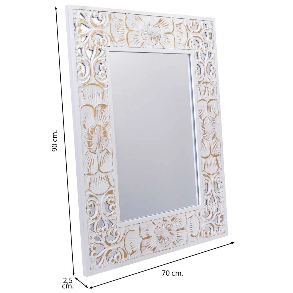 Specchio rettangolare in legno