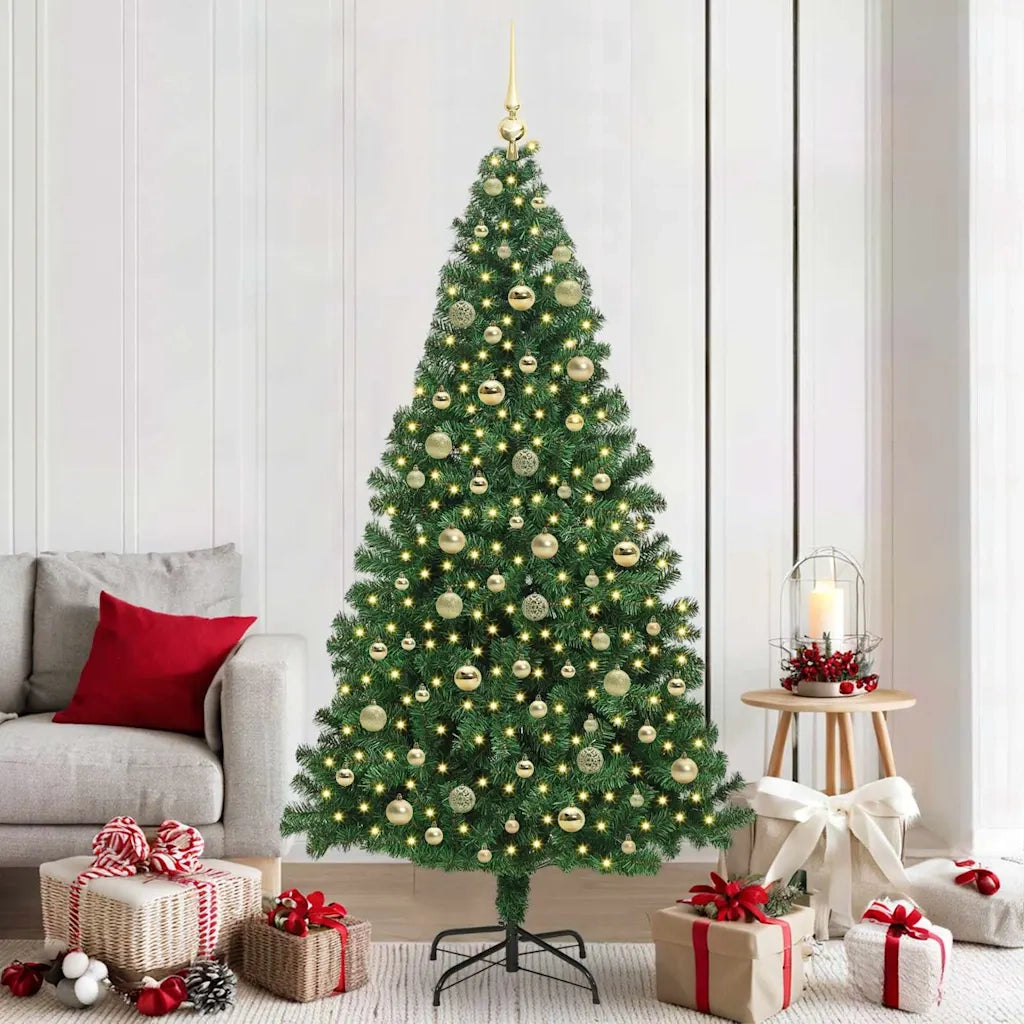 Albero di Natale artificiale con 300 LED Verde 210 cm 3396926