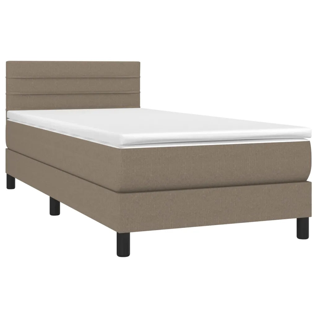 Giroletto a Molle con Materasso-Struttura Letto Tortora 90x200 cm inTessuto 267034