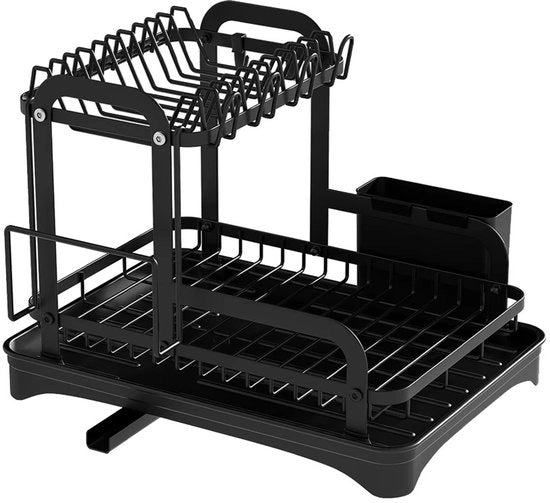 Organizzatore per cucina con 2 ripiani e contenitore per utensili