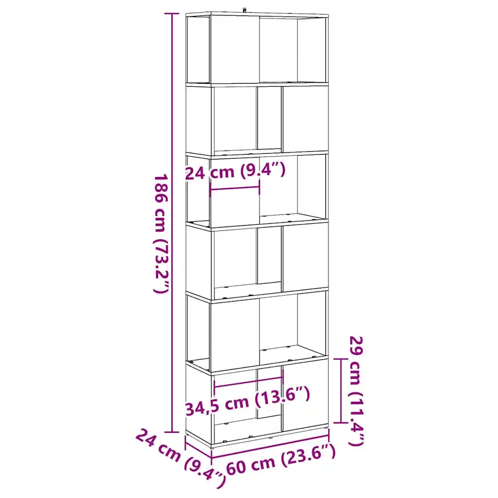 Libreria/Divisorio Stanza Rovere Artigianale 60x24x186 cm 856731