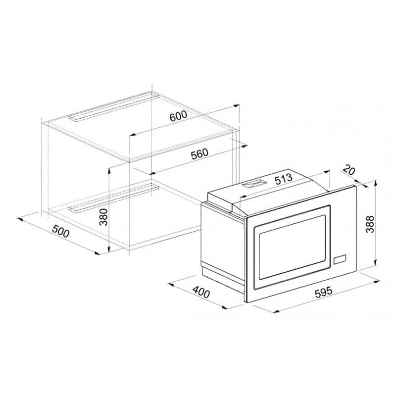 Forno Microonde da incasso elleci Plano MW Inox Inox FIAP281INWS