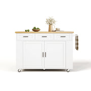 Credenza da cucina con 3 cassetti; 2 organizer e prese USB - per cucina - in MDF - 120×70×84 cm - bianco naturale