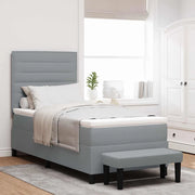 Letto a molle con materasso Grigio chiaro 90 x 200 cm Tessuto