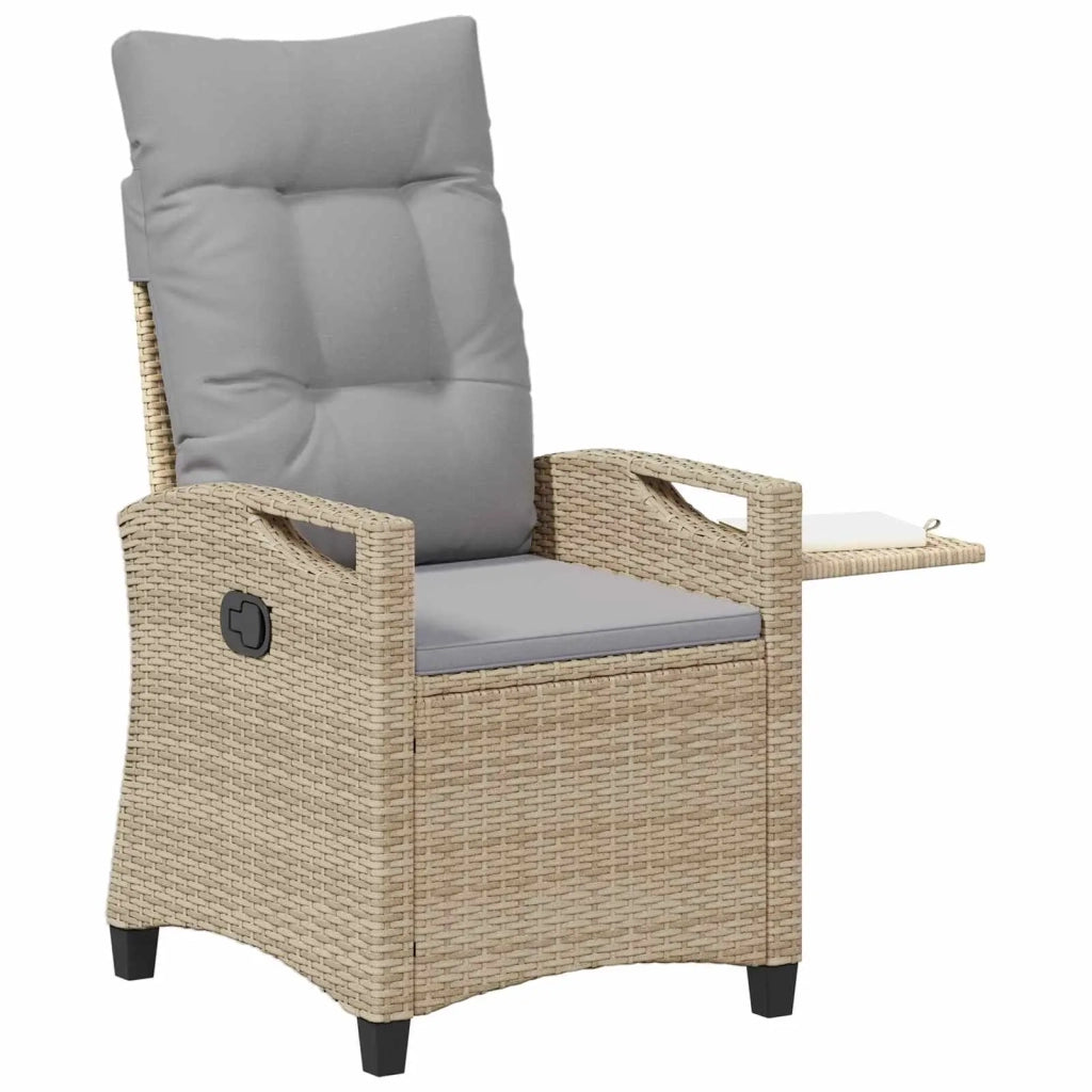 Sedia da giardino reclinabile Beige e Grigio Chiaro polyrattan 42026843