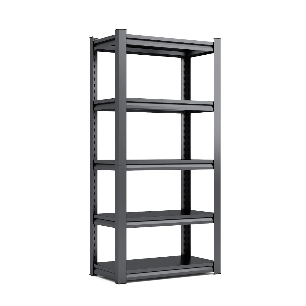 Scaffale metallico 5 ripiani regolabili 183x90x40 cm nero