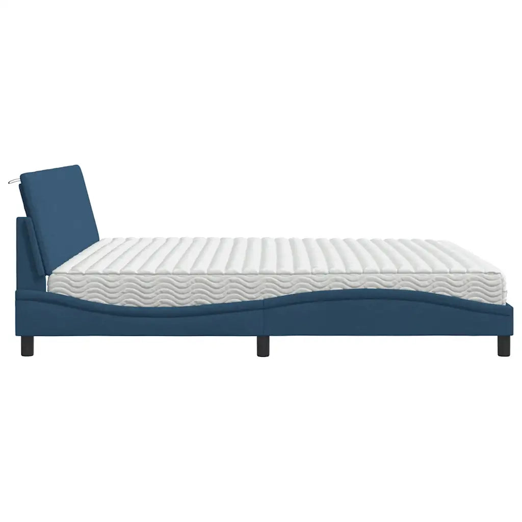 Letto con Materasso Hanko Blu 200x200 cm in Tessuto