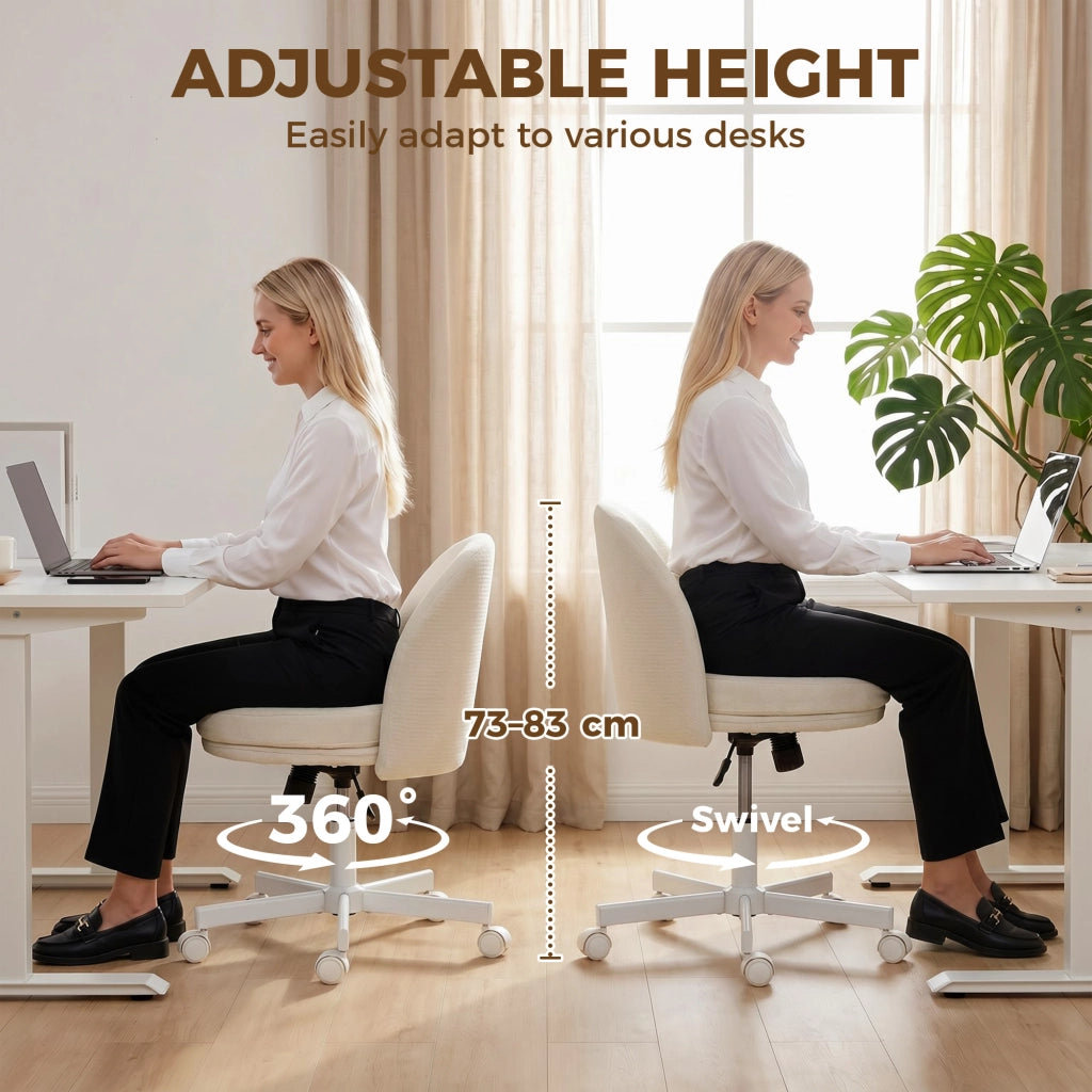 Sedia da ufficio regolabile in altezza con funzione basculante ¨C Minimal ¨C crema
