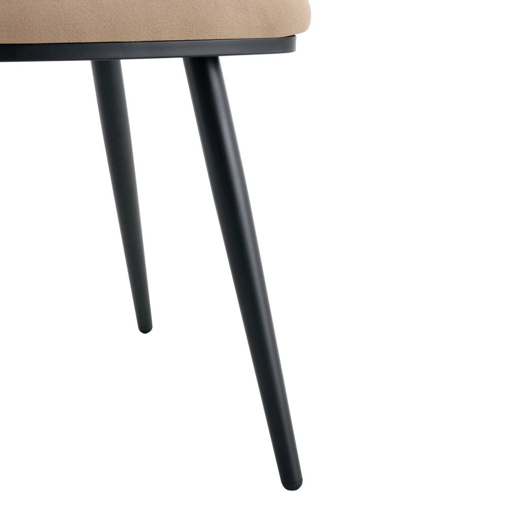 SEDIE da Pranzo in Velluto Cammello con Gambe in Metallo, Set da 2 pezzi