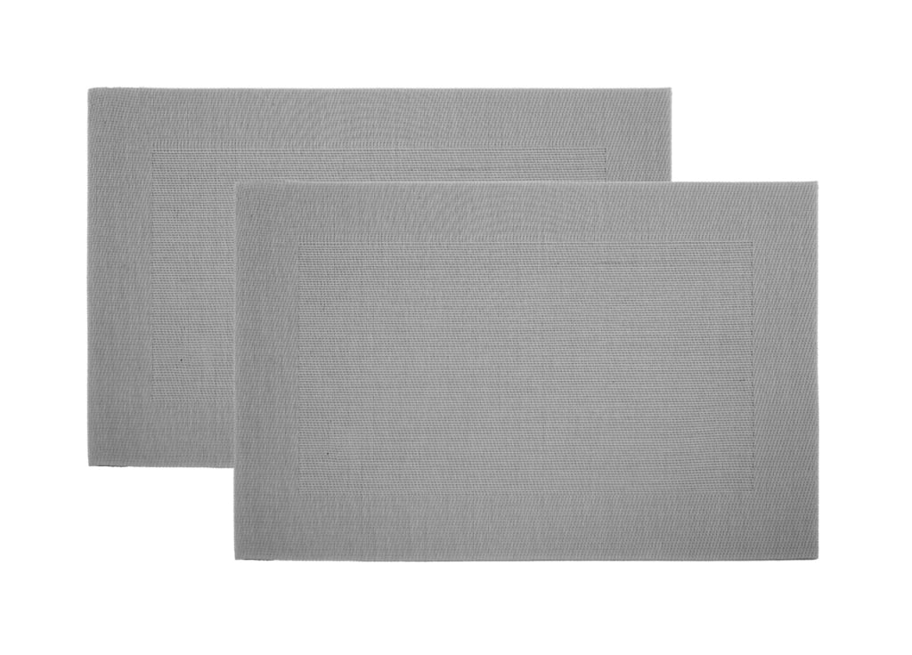 Set Tovagliette Americane Cucina Antiscivolo In Tinta Unita Lavabili - Set 2 - Grigio