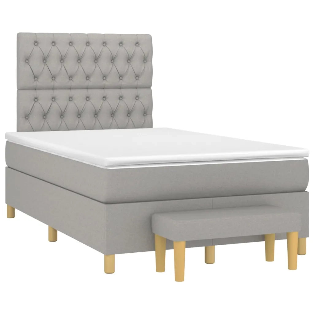 Giroletto a Molle con Materasso Grigio Chiaro 120x200cm Tessuto 3137381