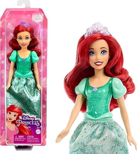 Disney Princess - Ariel bambola con capi e accessori scintillanti ispirati al film, Giocattlo per Bambini 3+ Anni, HLW10