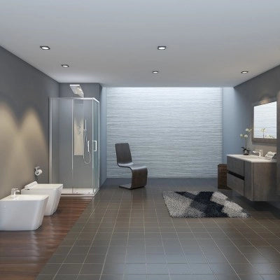 Box doccia angolare 90x90 cm doppio scorrevole in cristallo trasparente Ted