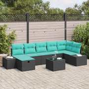 Set Divano da Giardino 8 pz Nero polyrattan 3359415