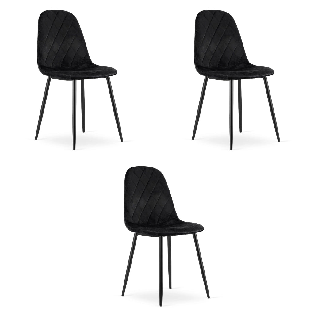 Valora DAPI CHAIR Nero Velluto Design Moderno Ergonomico x3