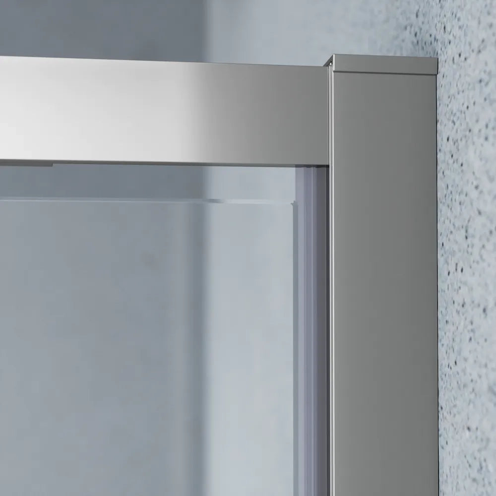 Box doccia cromato 90x80cm con anta a battente da 90cm e parete fissa da 80cm vetro 6mm trasparente anticalcare h190 | Lerici