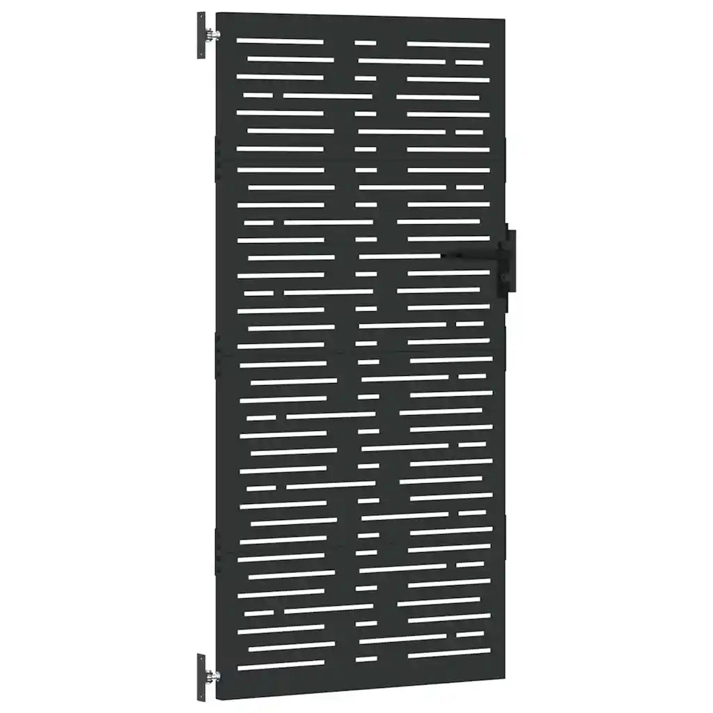 Cancello da giardino con blocco Nero 85 x 175 cm 42015877