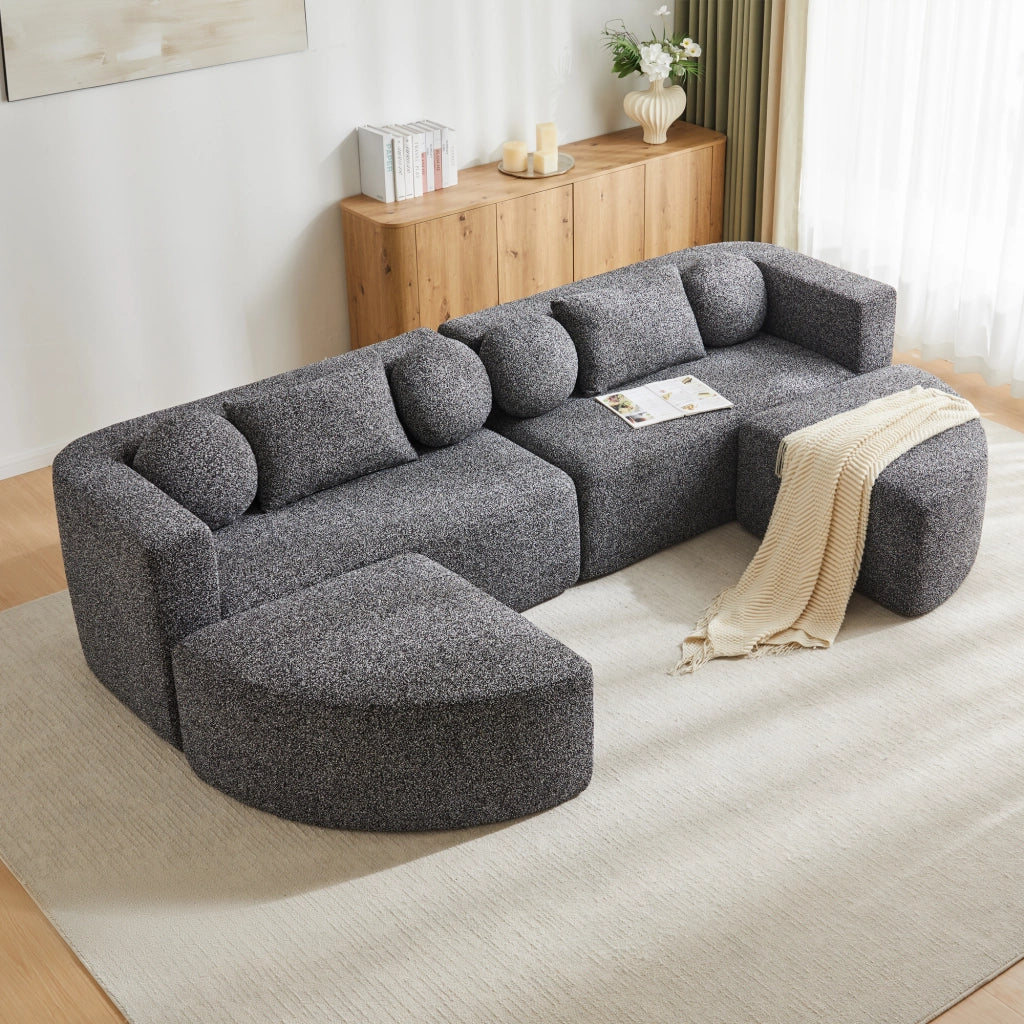 Divano Letto Modulare con ; Nero