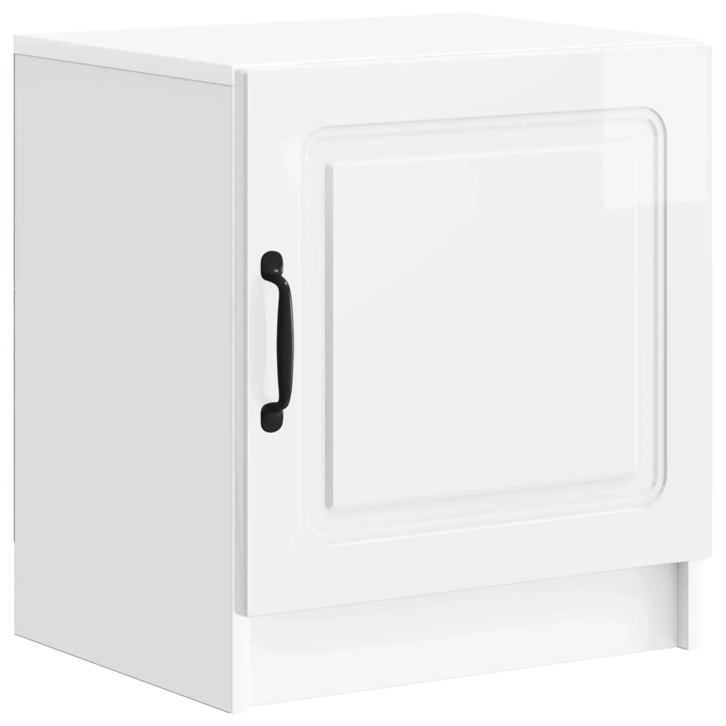 Set di 2 Comodini | Armadio da Notte | Mobiletto da notte Bianco Lucido 43 x 34,5 x 47 cm