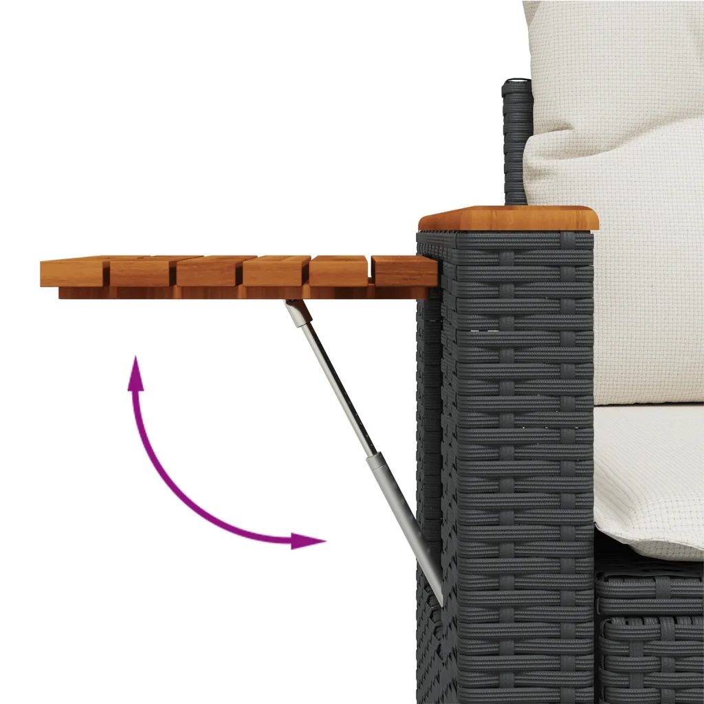 Set Divani da Giardino con Cuscini 7pz Nero Polyrattan 3226980