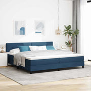 Letto a molle con materasso con led Blu 200 x 200 cm Tessuto