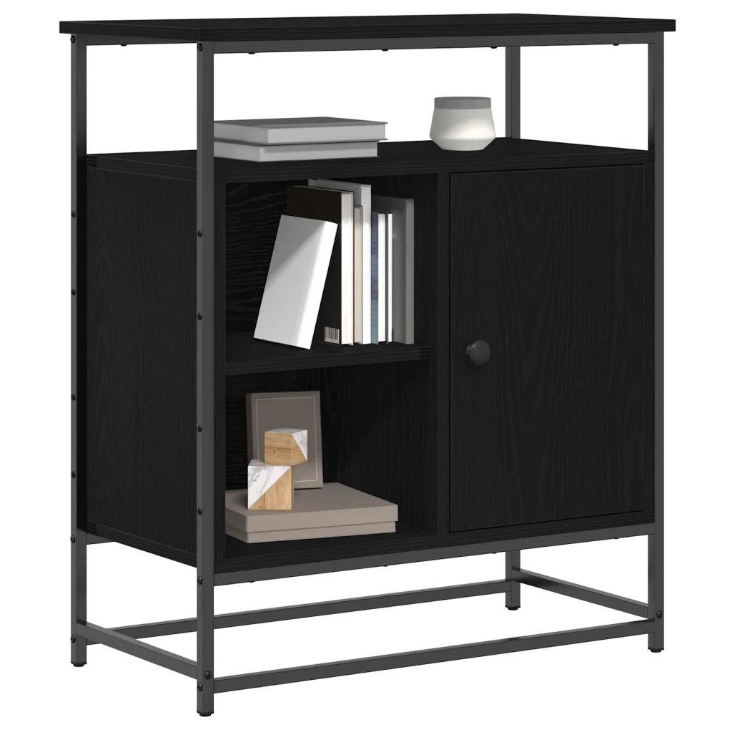 Credenza | Madia | Buffet da pranzo | Armadio da pranzo Rovere Nero 69 x 35 x 80 cm Legno multistrato