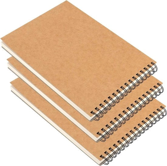 Libretto a spirale A4 160gsm copertina in kraft con chiusura a spirale, 100 pagine (50 fogli), copertina rigida, per disegno a mano, scrapbooking e ritratto.
