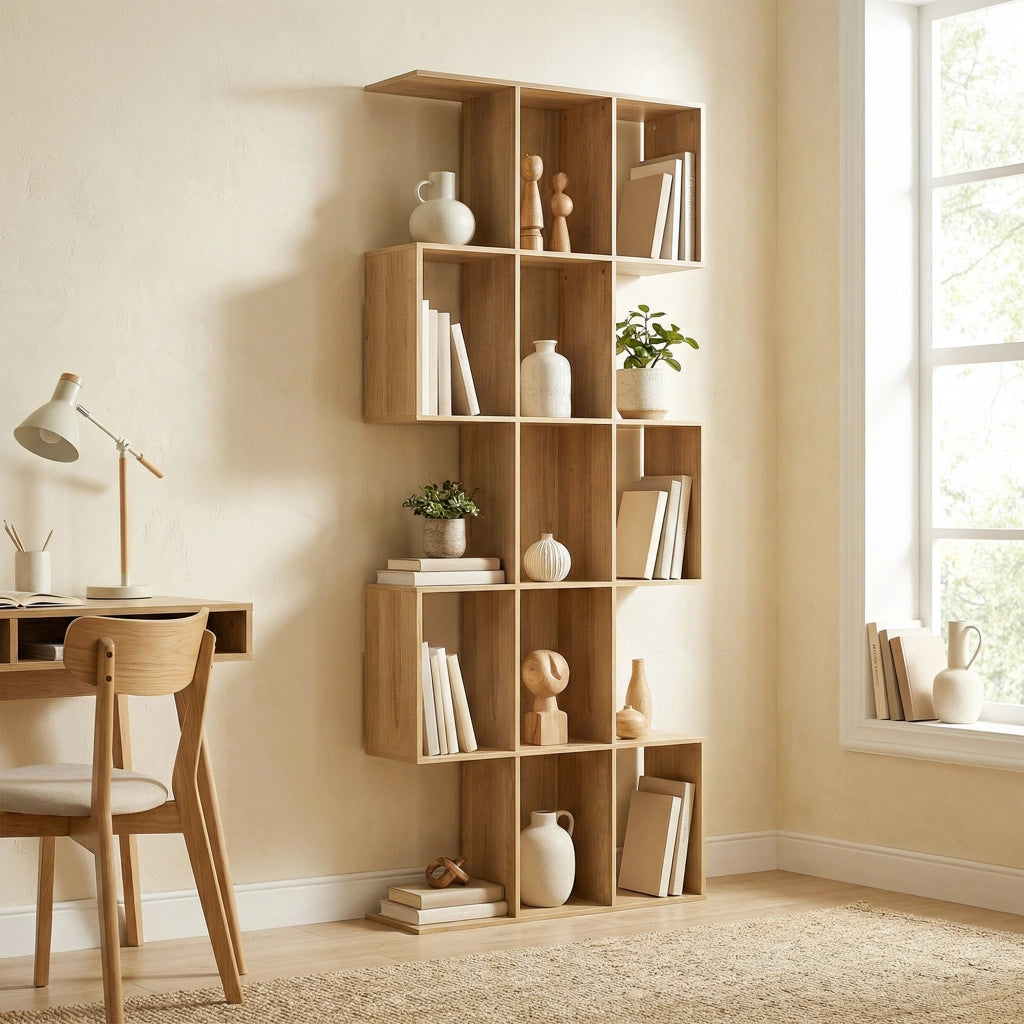 Libreria a 5 livelli scaffale S ¨C Minimal ¨C 80x24x200 cm quercia