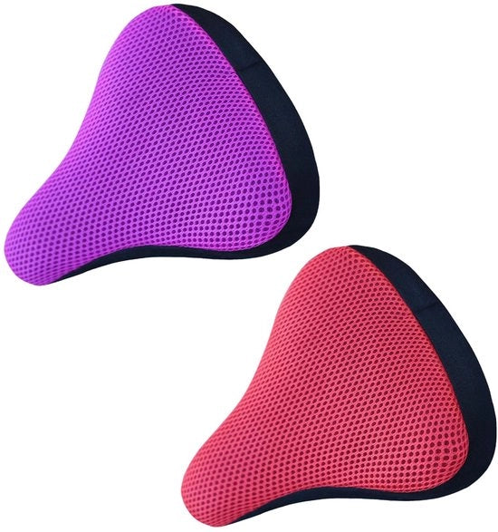 Hoezen per sellino per bicicletta 2 pezzi - Pieghevole - Resistenti alla luce solare - Isolanti termici - Tessuto di cotone a maglia - 20 x 23 cm - Sellino per bicicletta