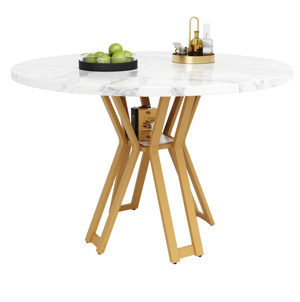 Tavolo da pranzo 100x100x76 cm in MDF effetto marmo