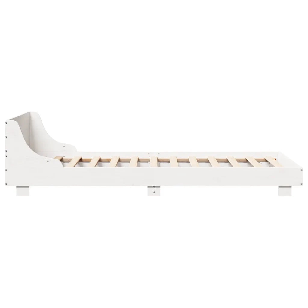 Letto senza Materasso Bianco 90x200 cm Legno Massello di Pino 850738
