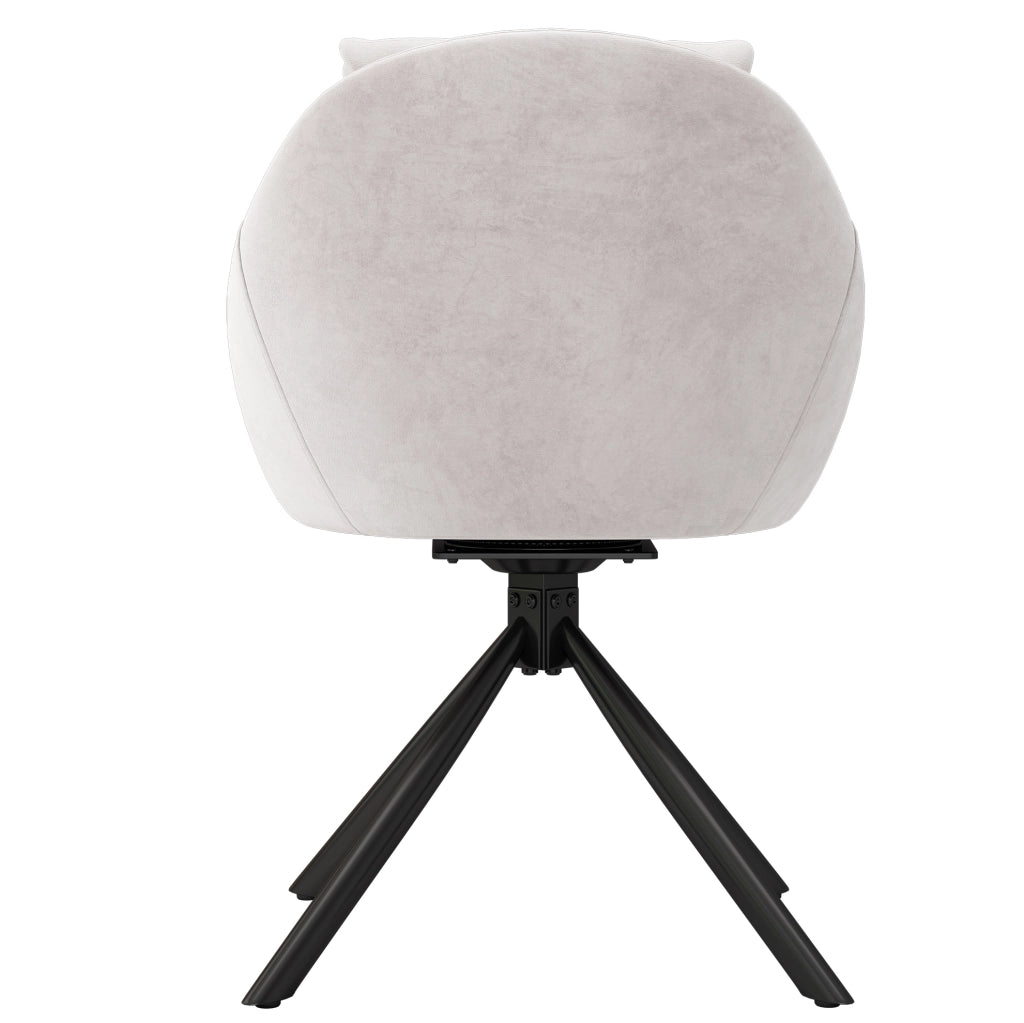 Set di 4 sedie girevoli a 360¡ã con rivestimento in velluto beige e struttura in metallo