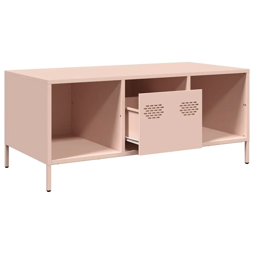 Tavolino da salotto | Tavolino da caff¨¨ | Tavolino da Soggiorno Rosa 101,5x50x43,5 cm in Acciaio Laminato a Freddo