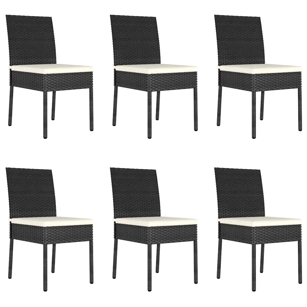 Set da Pranzo da Giardino 7 pz in Polyrattan Nero 3065697