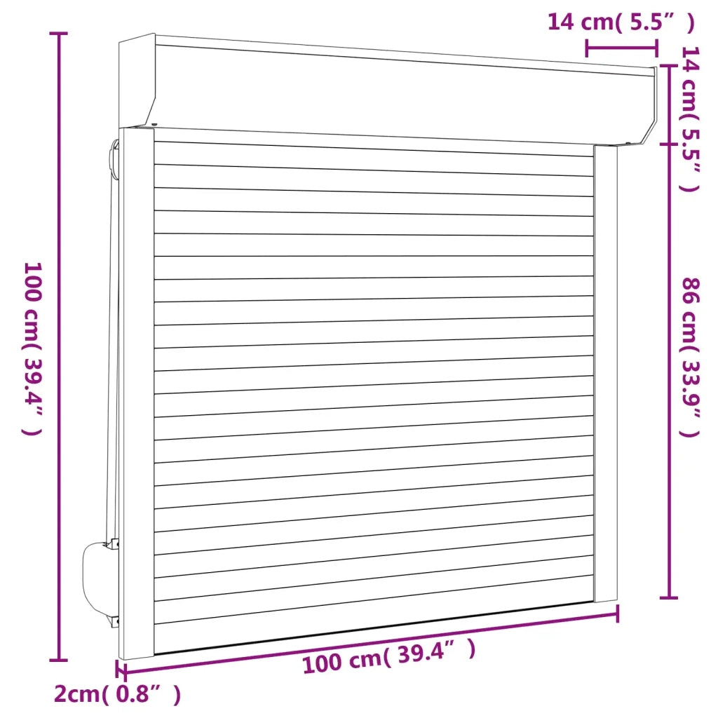 Persiana a rullo Bianco 100 x 100 cm Alluminio e poliuretano 42047053