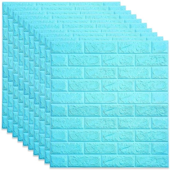 Pannelli 3D per parete - Autoadesivi - Finestra in pietra - Resistenti allo shock - Imprimiti all'acqua - Set da 10 - Adatto per camere da letto e soggiorni - Decorazione per pareti