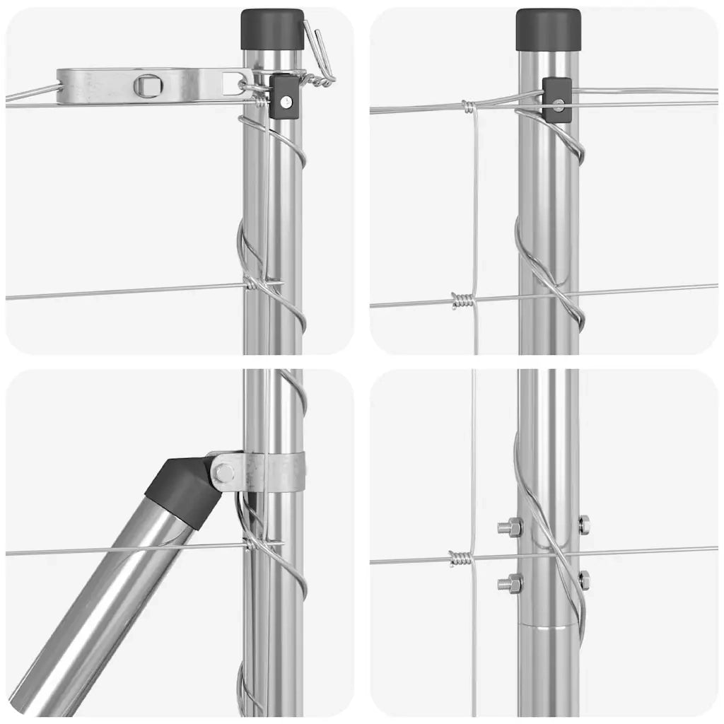 Palo della recinzione Zincato 25 x 1,5 m Acciaio 3351518