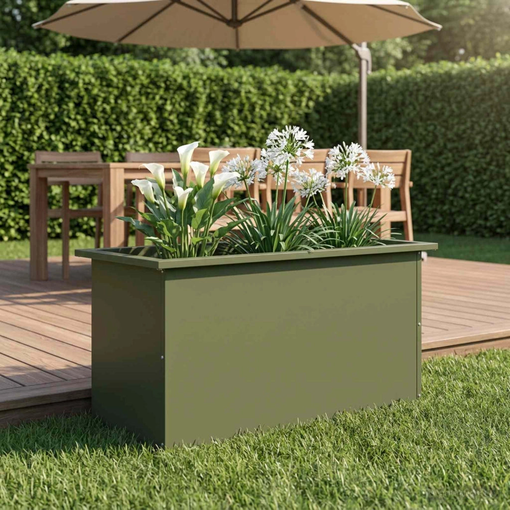 Fioriera da giardino con LED Verde Oliva 40 x 80 x 40 cm 8008160