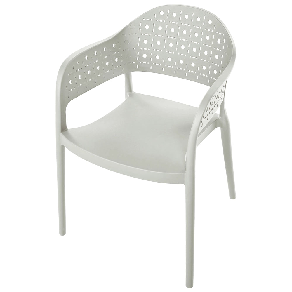 Set di 4 sedie da giardino in materiale sintetico verde chiaro impilabili per interni ed esterni stile classico