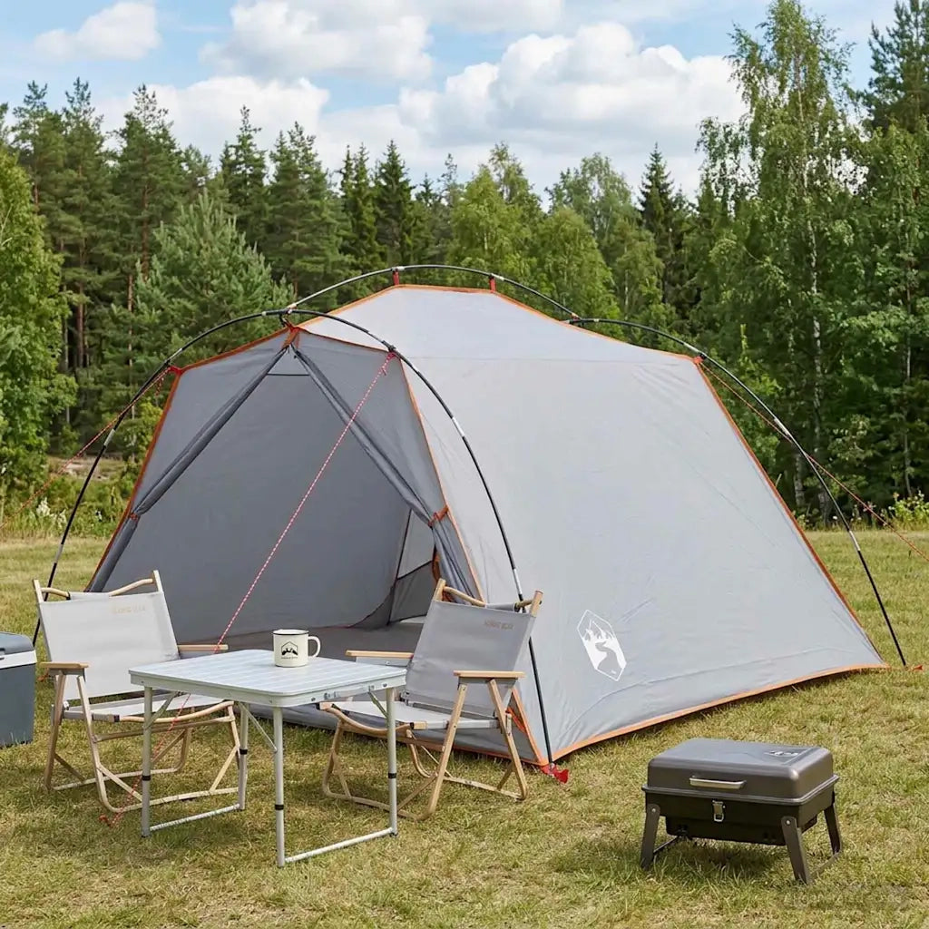 Tenda a tunnel Grigio e arancione 4 persone