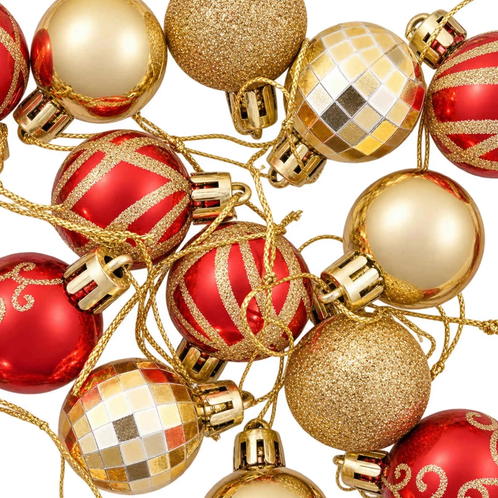 Set di Palline di Natale 72 pz Oro e Rosso Ø 3 cm Plastica 42053247