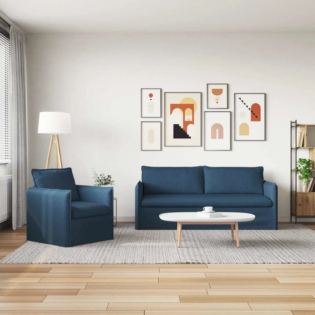 Set di divani 2 pcs Blu 196 x 82 x 85 cm Tessuto 3407617