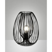 Lampada da Tavolo Nera Camp 1 Luce Design Elegante Stile Moderno Metallo Fabas