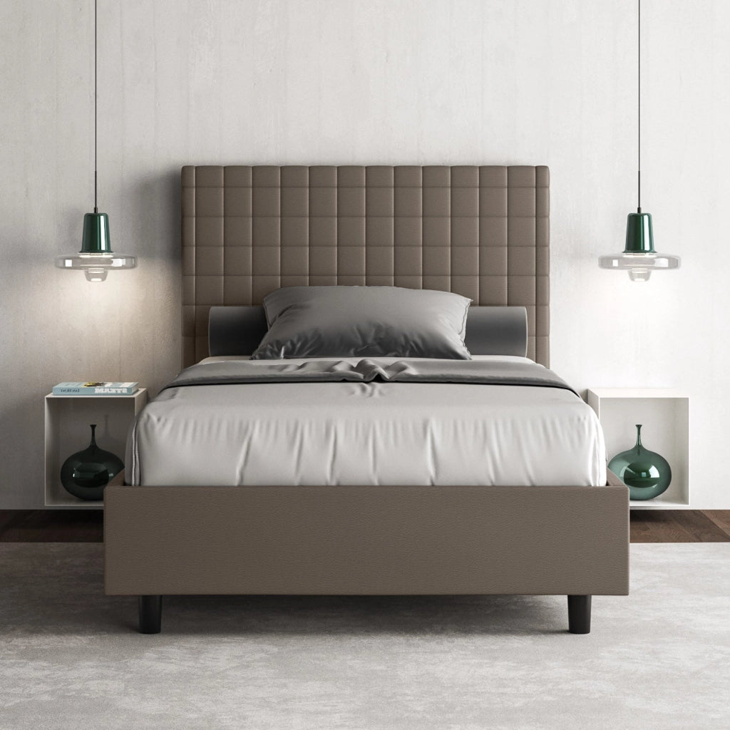 Letto 1 Piazza e Mezzo 130x190 cm con Rete Sunny Cappuccino