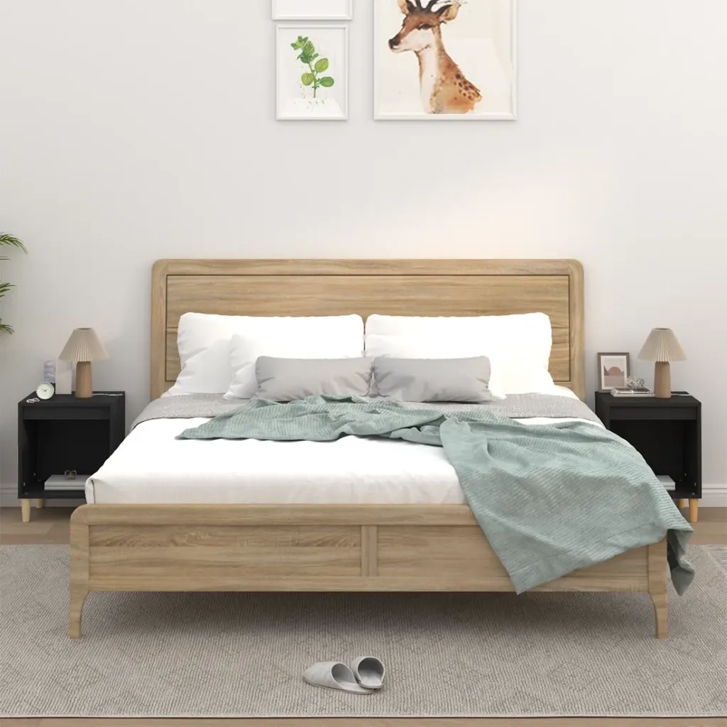 Set di 2 Comodini | Armadio da Notte | Mobiletto da notte Nero 40x35x50 cm