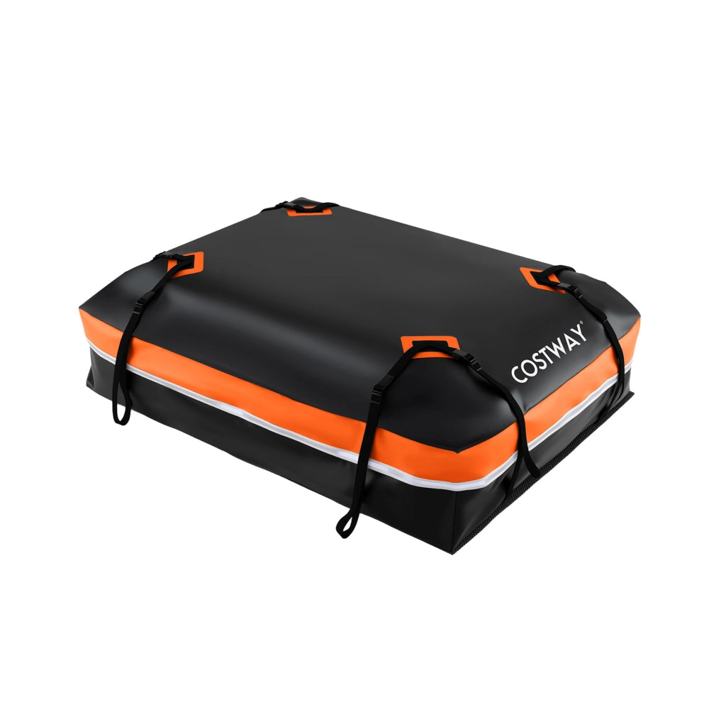 Borsa da tetto per auto con tappetino antiscivolo, Box portapacchi impermeabile e alta adattabilit¨¤ Arancione 131 x 101 x 45 cm