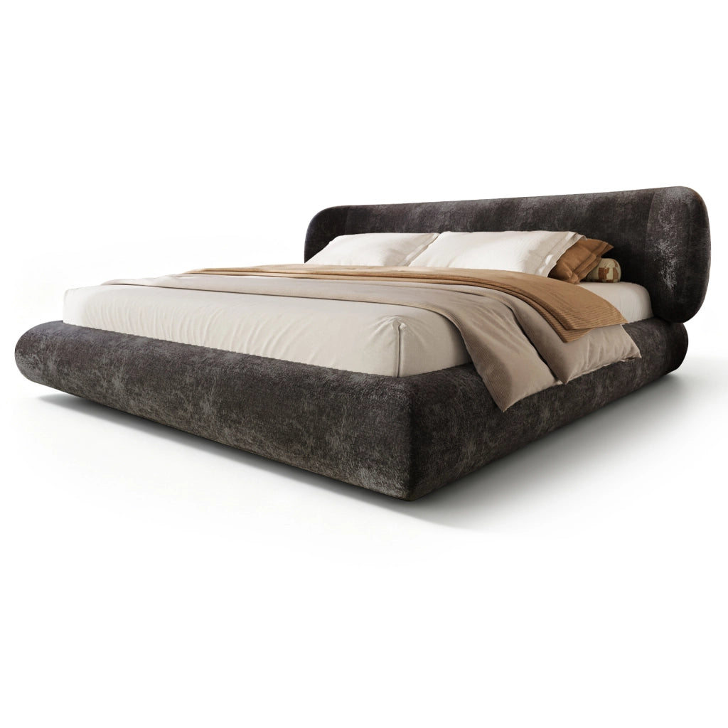 Letto matrimoniale imbottito 140 x 200 cm grigio