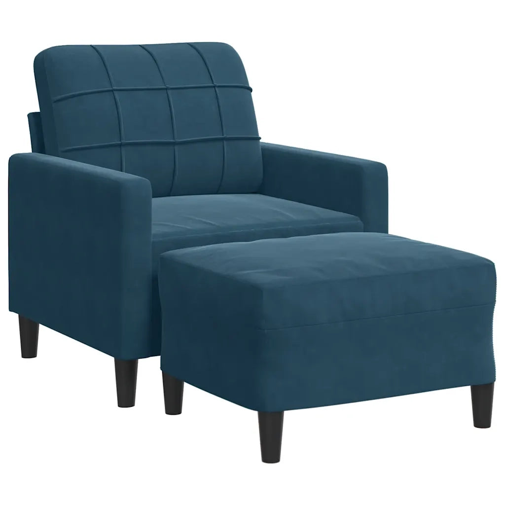 Poltrona con Poggiapiedi Blu 60 cm in Velluto 3278266