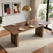 Tavolo da pranzo allungabile 140-200 cm; piano rettangolare 3 cm; gambe sincronizzate; MDF noce